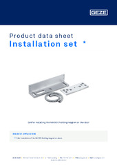 Installation set  * Product data sheet EN