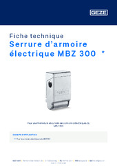 Serrure d’armoire électrique MBZ 300  * Fiche technique FR