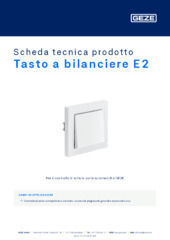 Tasto a bilanciere E2 Scheda tecnica prodotto IT