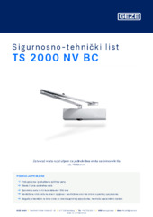 TS 2000 NV BC Sigurnosno-tehnički list HR