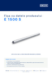 E 1500 S Fișa cu datele produsului RO