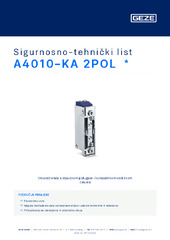 A4010-KA 2POL  * Sigurnosno-tehnički list HR