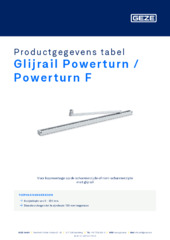Glijrail Powerturn / Powerturn F Productgegevens tabel NL