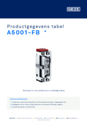 A5001-FB  * Productgegevens tabel NL