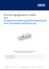 Set hoogteverstelling/plafondafstand met variabele aanpassing Productgegevens tabel NL