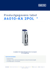 A4010-KA 2POL  * Productgegevens tabel NL