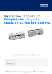 Komplet steznih ploča stakla od 30 mm bez pokrova Sigurnosno-tehnički list HR