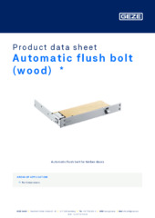 Automatic flush bolt (wood)  * Product data sheet EN