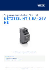 NETZTEIL NT 1.5A-24V HS Sigurnosno-tehnički list HR