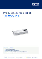 TS 500 NV Productgegevens tabel NL