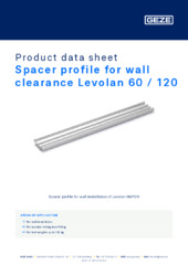Spacer profile for wall clearance Levolan 60 / 120 Product data sheet EN