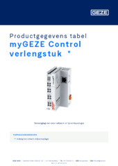 myGEZE Control verlengstuk  * Productgegevens tabel NL
