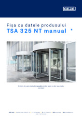TSA 325 NT manual  * Fișa cu datele produsului RO
