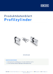 Profilzylinder Produktdatenblatt DE