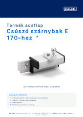 Csúszó szárnybak E 170-hez  * Termék adatlap HU
