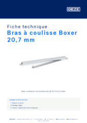 Bras à coulisse Boxer 20,7 mm Fiche technique FR