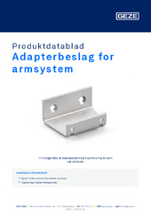 Adapterbeslag for armsystem Produktdatablad DA
