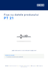 PT 21 Fișa cu datele produsului RO