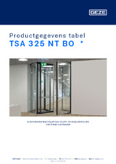 TSA 325 NT BO  * Productgegevens tabel NL
