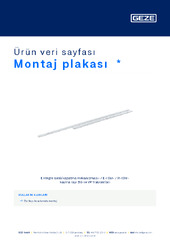 Montaj plakası  * Ürün veri sayfası TR
