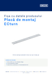 Placă de montaj ECturn Fișa cu datele produsului RO