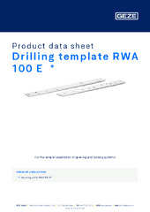 Drilling template RWA 100 E  * Product data sheet EN