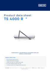 TS 4000 R  * Product data sheet EN