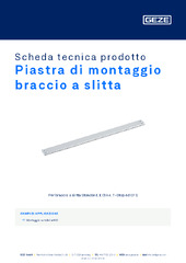 Piastra di montaggio braccio a slitta Scheda tecnica prodotto IT