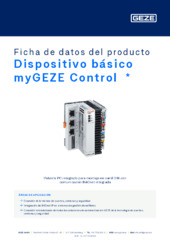 Dispositivo básico myGEZE Control  * Ficha de datos del producto ES