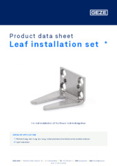 Leaf installation set  * Product data sheet EN