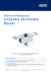 Łożysko obrotowe Boxer  * Karta katalogowa PL