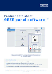 GEZE panel software  * Product data sheet EN