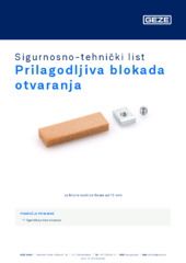 Prilagodljiva blokada otvaranja Sigurnosno-tehnički list HR