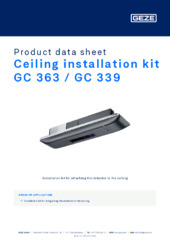 Ceiling installation kit GC 363 / GC 339 Product data sheet EN
