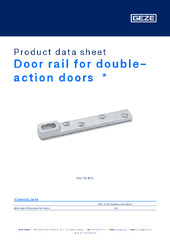 Door rail for double-action doors  * Product data sheet EN