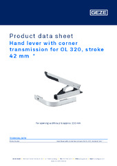 Hand lever with corner transmission for OL 320, stroke 42 mm  * Product data sheet EN