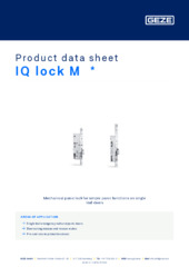 IQ lock M Product data sheet EN