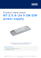 NT 2.5 A-24 V SM DIR power supply Product data sheet EN