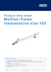 Mullion-frame transmission size 150 Product data sheet EN