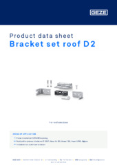 Bracket set roof D2 Product data sheet EN