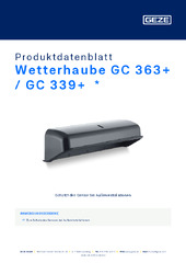 Wetterhaube GC 363+ / GC 339+  * Produktdatenblatt DE