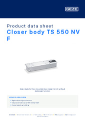 Closer body TS 550 NV F Product data sheet EN