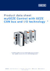 myGEZE Control with GEZE CAN bus and I/O technology  * Product data sheet EN