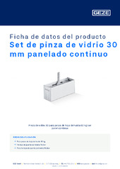 Set de pinza de vidrio 30 mm panelado continuo Ficha de datos del producto ES