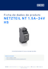 NETZTEIL NT 1.5A-24V HS Ficha de dados de produto PT