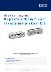 Kapak’sız 30 mm cam sıkıştırma plakası kiti Ürün veri sayfası TR