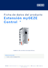 Extensión myGEZE Control  * Ficha de datos del producto ES