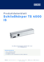 Schließkörper TS 4000 IS Produktdatenblatt DE