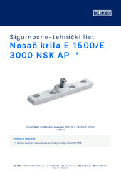 Nosač krila E 1500/E 3000 NSK AP  * Sigurnosno-tehnički list HR