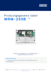 WRM-230B  * Productgegevens tabel NL